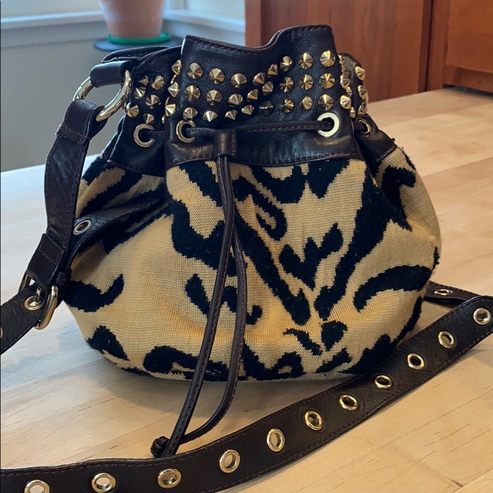 Studded M Missoni bucket bag